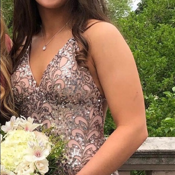 Prom Dress/Gown Mauve and Silver - Picture 1 of 8